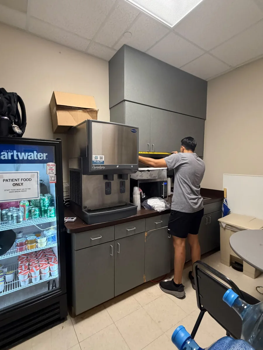 Commercial breakroom cabinets and counter