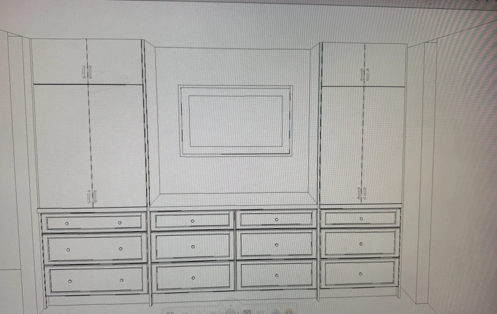 Line drawing of the media wall